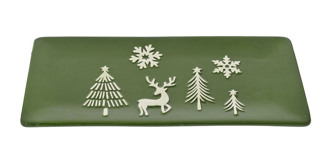 Placa verde rectangular