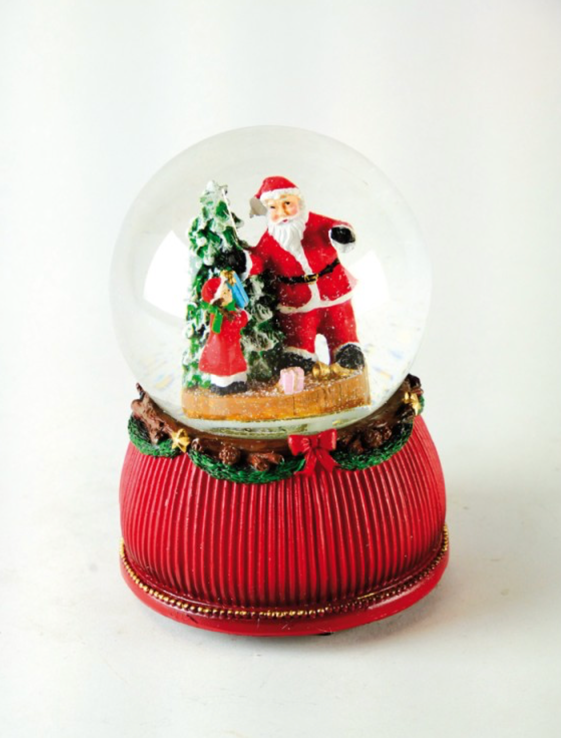 Sfera di Neve Babbo Natale con Bambini