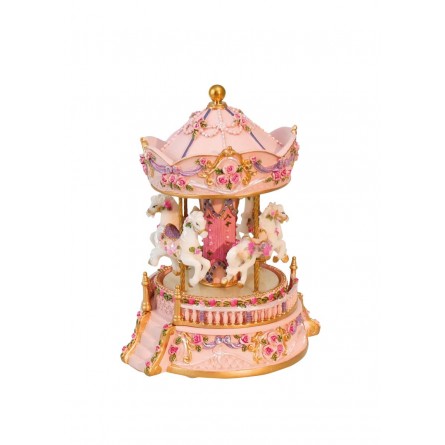 Pink carousel with flowers