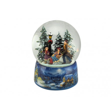Sfera di neve pattinatori