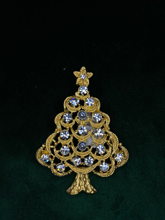 Gold Fir Brooch