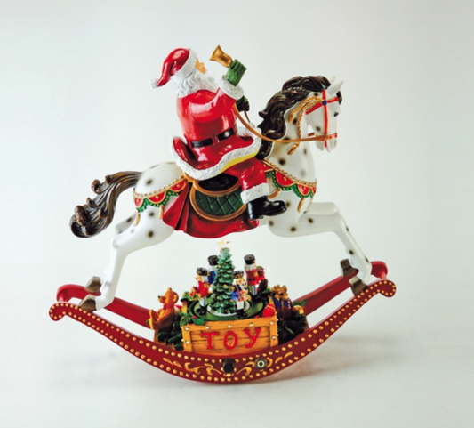 Cavallo a dondolo con Babbo Natale
