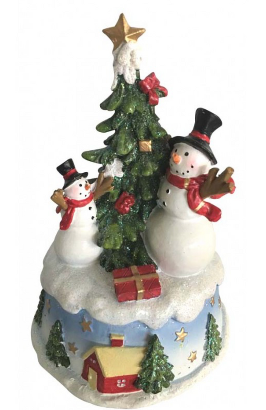 Pupazzi di neve e albero di Natale