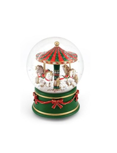 Carousel snow globe music box